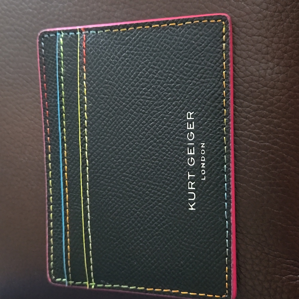 Kurt Geiger Richmond Black Leather Card Holder NWOT
